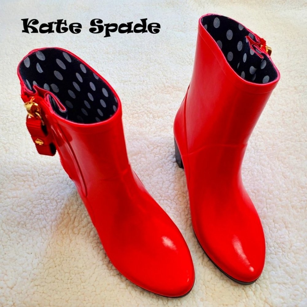 NWT Kate Spade Heeled Rain Boots